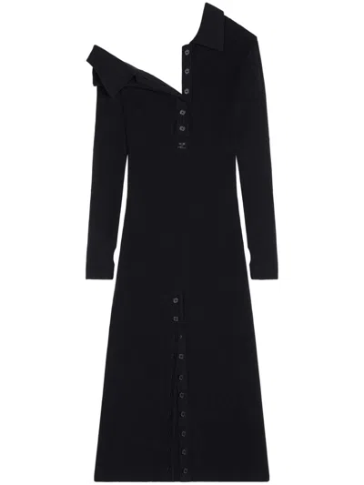 Courrèges Multi-button Midi Dress In Black