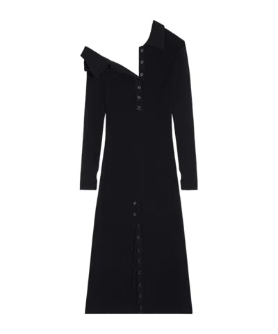 COURRÈGES COURRÈGES BUTTON-UP LONG-SLEEVE DRESS