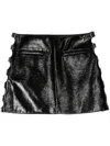 COURRÈGES BLACK MULTI SANGLE VINYL MINI SKIRT