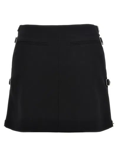 COURRÈGES MULTI SANGLE WOOL MINI SKIRTS BLACK