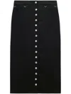 Courrèges Multiflex Denim Midi Skirt In 黑色