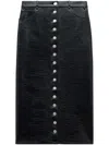 Courrèges Multiflex Patent-finish Midi Skirt In 黑色