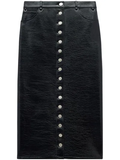 COURRÈGES MULTIFLEX PATENT-FINISH MIDI SKIRT