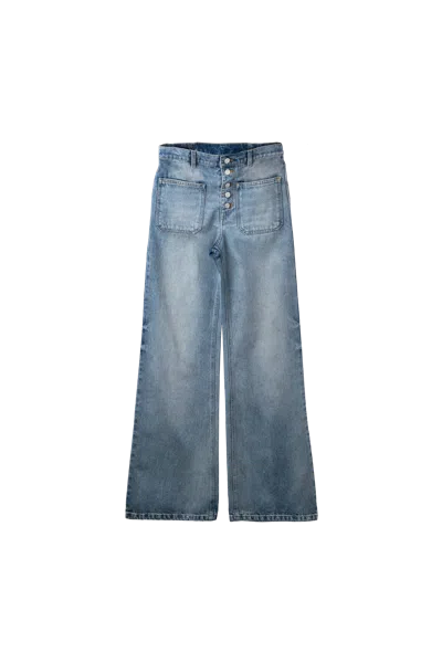 Courrèges Courreges Multiflex Blue Denim Baggy Pants