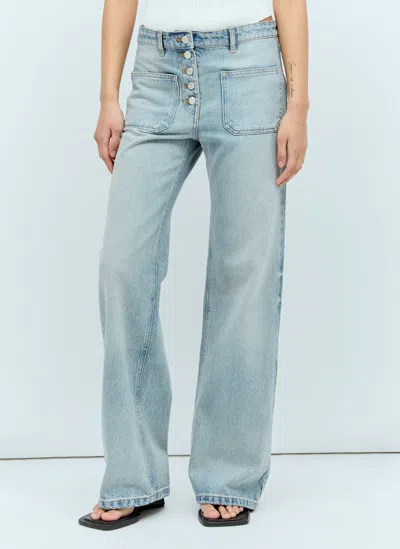 Courrèges Multiflex Denim Baggy Jeans In Blue