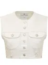 Courrèges Multiflex Cropped Denim Vest In White