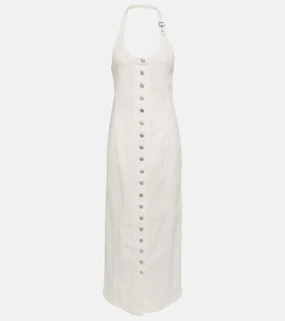 Courrèges Multiflex Denim Maxi Dress In White