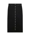 Shop Courrèges Multiflex Denim Midi Skirt In Black