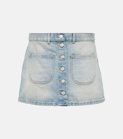Courrèges Multiflex Denim Miniskirt In Blue
