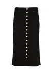 Courrèges Multiflex Denim Midi Skirt In Black