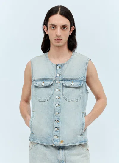 Courrèges Multiflex Denim Vest In Blue