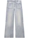 Courrèges Multiflex Logo-embroidered Jeans In 蓝色