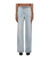Courrèges Straight Bootcut Low-rise Denim Trousers In Gray