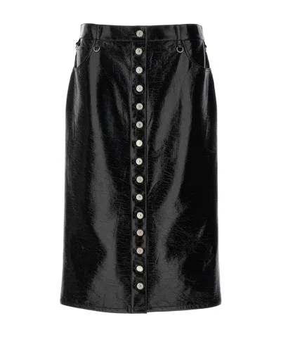 COURRÈGES COURRÈGES BUTTON-UP VINYL SKIRT