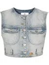 Courrèges Multiflex Cropped Denim Gilet