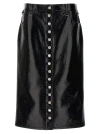 Courrèges Multiflex Patent-finish Midi Skirt In Black