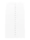 Courrèges Midi Skirt With Front Button Detailing And Back Slit In Black