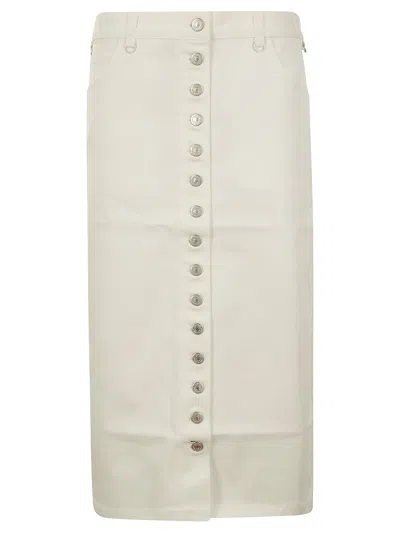Courrèges Multiflex White Denim Skirt In Heritage White