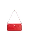 Courrèges Rectangular Handbag With Glossy Textured Finish And Silver Hardware In White