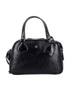 Courrèges Courregès Ac Stud Naplack Leather Mini Bowling Bag In Black