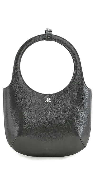 Courrèges Na Varnished Leather Shoulder Bag In Black