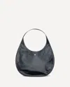 Courrèges Black Calf Leather Bos Taurus Shoulder Bag In Black