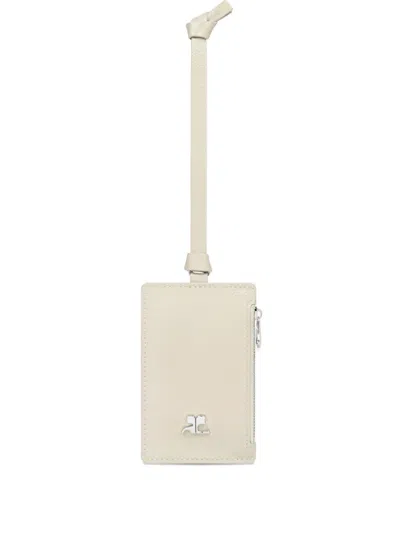 Courrèges Naplack Zip Cardholder In Neutral