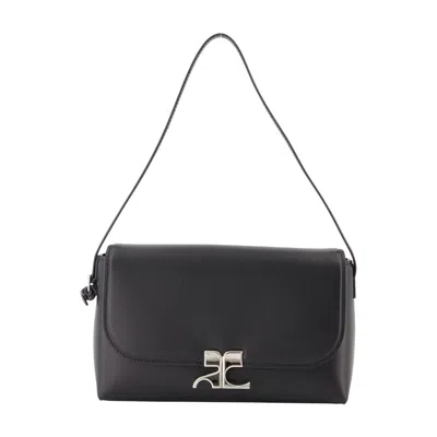 Courrèges Courregès Nappa Leather Icotype Shoulder Bag In Black