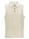 Courrèges Natural Multi-buttons Sweater In Natural