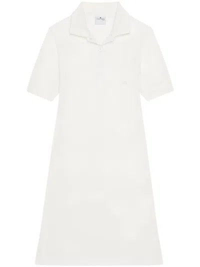 Courrèges Courregès Natural Pique Dress With Polo Collar In White