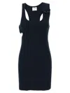 Courrèges Courreges Black Cotton Mini Dress In Navy Blue