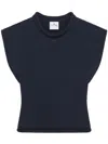 Courrèges Courreges Women Cropped Sleeveles Sweater In Blue
