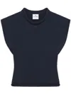 Courrèges Courreges Women Cropped Sleeveles Sweater In Navy Blue