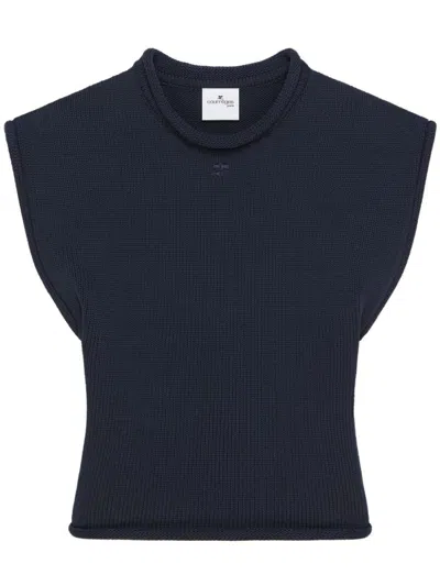COURRÈGES NAVY KNITTED TOP