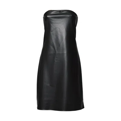 Courrèges Polyurethane Bustier Dress In Black