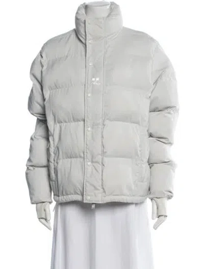 Pre-owned Courrèges Nylon Down Jacket In Gray