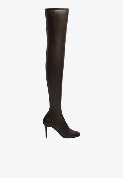 Courrèges Oblique 70 Over-the-knee Boots In Brown