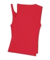 Courrèges Asymmetric Ribbed Sleeveless Top In Red