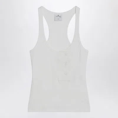 Courrèges Blique 90's Ribbed Tank Top In White