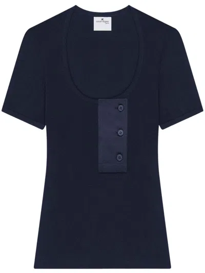 Courrèges Oblique 90's T-shirt In Blue