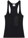 Courrèges Buckle 90's Rib Tank Top Woman Black In Black