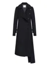 Courrèges Oblique Asymmetric Coat In Black