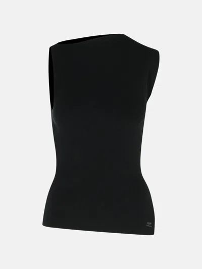 Courrèges 'oblique' Black Viscose Blend Tank Top
