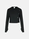 Courrèges 'oblique' Black Wool Blend Jacket In Black