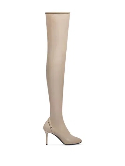 Courrèges Oblique Boots In Neutrals