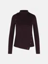 Courrèges 'oblique' Burgundy Viscose Blend Sweater In Burgundy