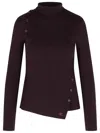 Courrèges Asymmetric High Neck Long Sleeve Sweater In Multi
