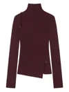 Courrèges Oblique Butonned Mockneck Sweater Clothing In Red
