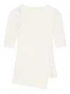 Courrèges Courreges Women Ribbed Top With Cut-out Detail In Neutral
