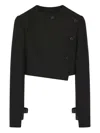 Courrèges Oblique Satin Tailored Jacket In Black